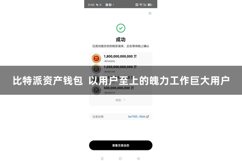 比特派资产钱包  以用户至上的魄力工作巨大用户
